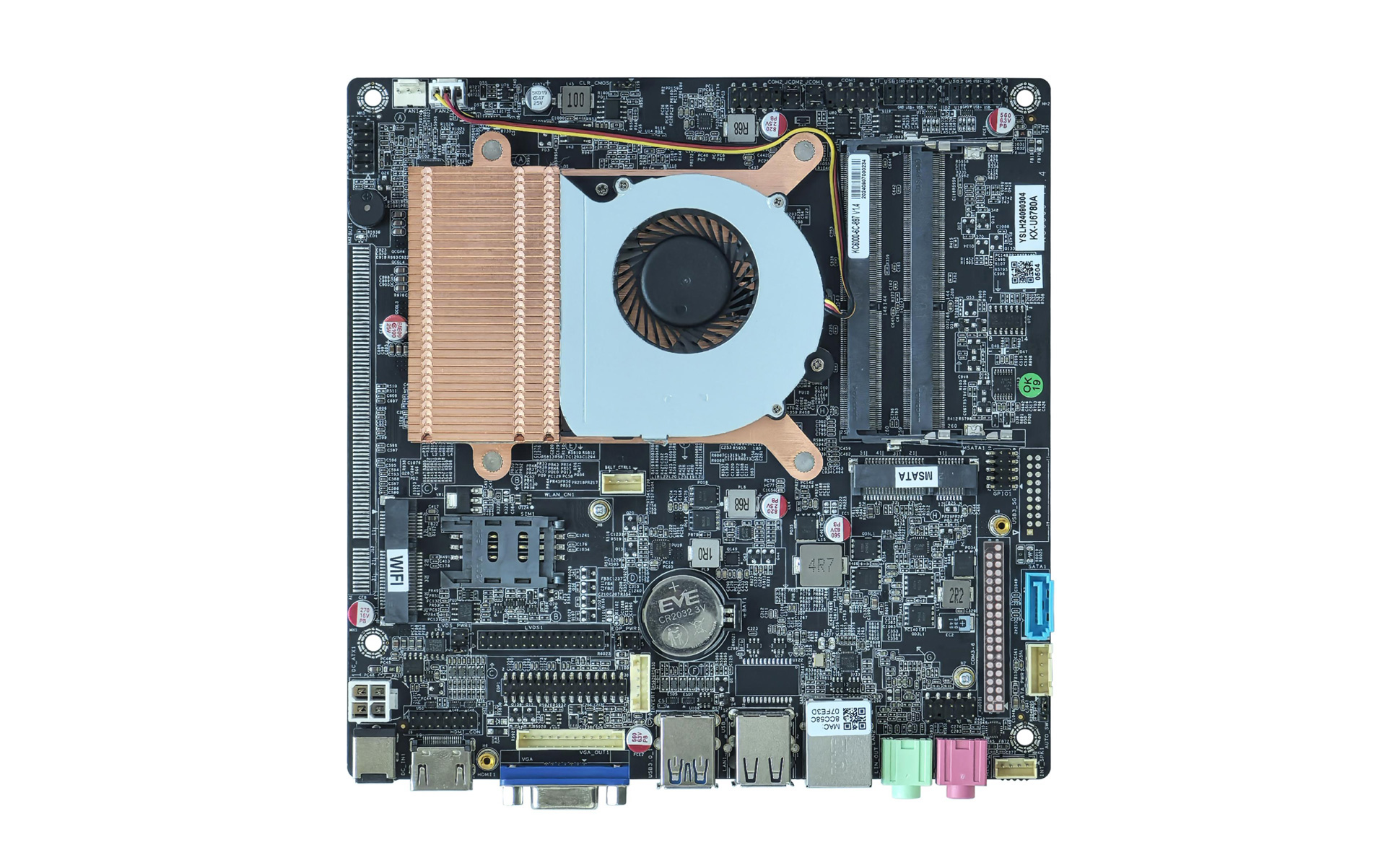 国产芯片兆芯KX6000主板-KC6000-UA，支持麒麟系统，统信UOS系统