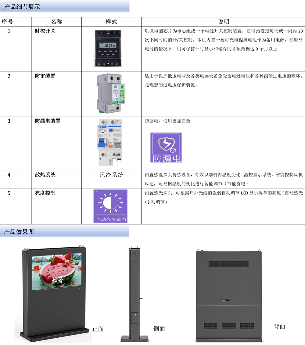 55寸/65寸户外立式横屏数字标牌广告机(图2)