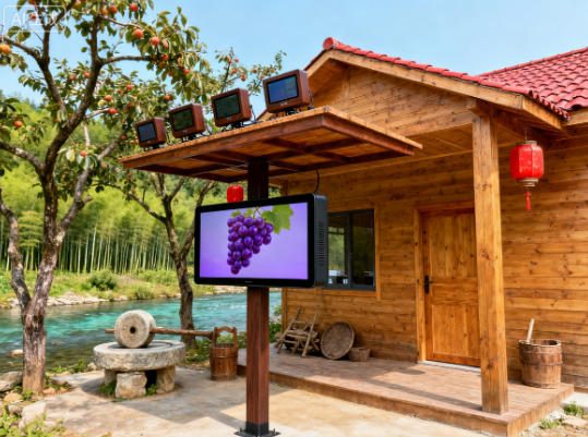 乡村振兴触拓“户外触摸屏 + 满天星信发系统” 赋能农产品电商服务站