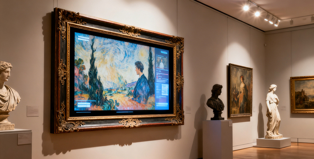 触拓科技数字标牌广告机让画作会 “说话”