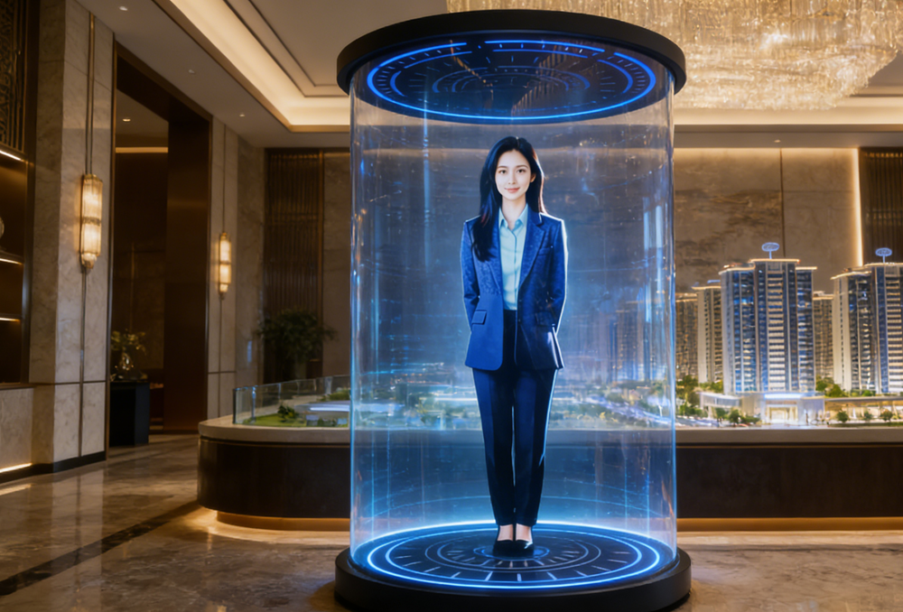 触拓（CHUTO）75寸圆柱AI数字人全息舱详情介绍(图5)