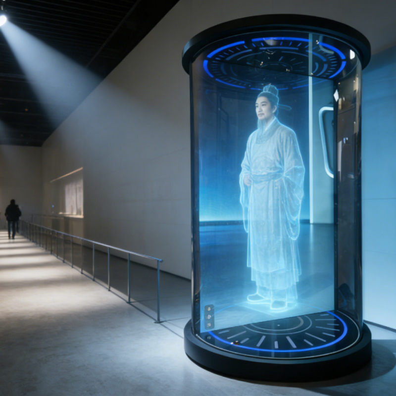 21.5寸数字人全息展示柜 | 商用数字人迎宾机