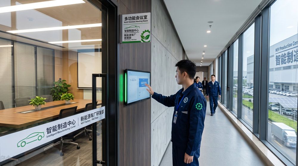 新能源产业基建指南：智能会议预约屏选型为什么看好触拓？(图1)